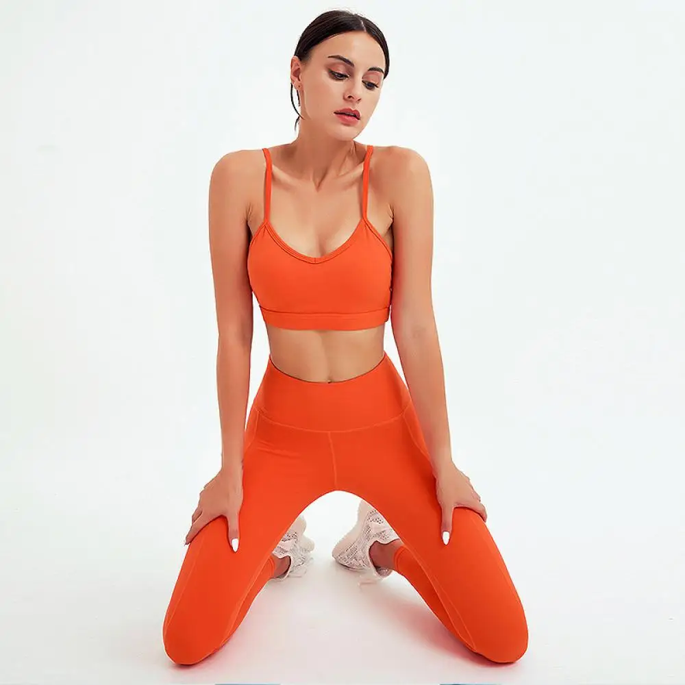 Yoga Set Women Gym Clothing Women's Tranksuit Seamless Workout Sportswear High Waist Seamless Leggings+Sports Bra Crop Top
