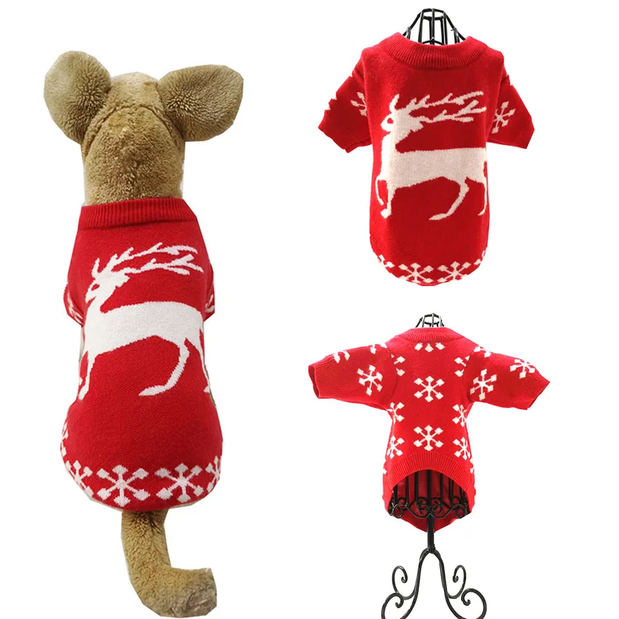 Высококачественный теплый Рождественский свитер для домашних питомцев на зиму