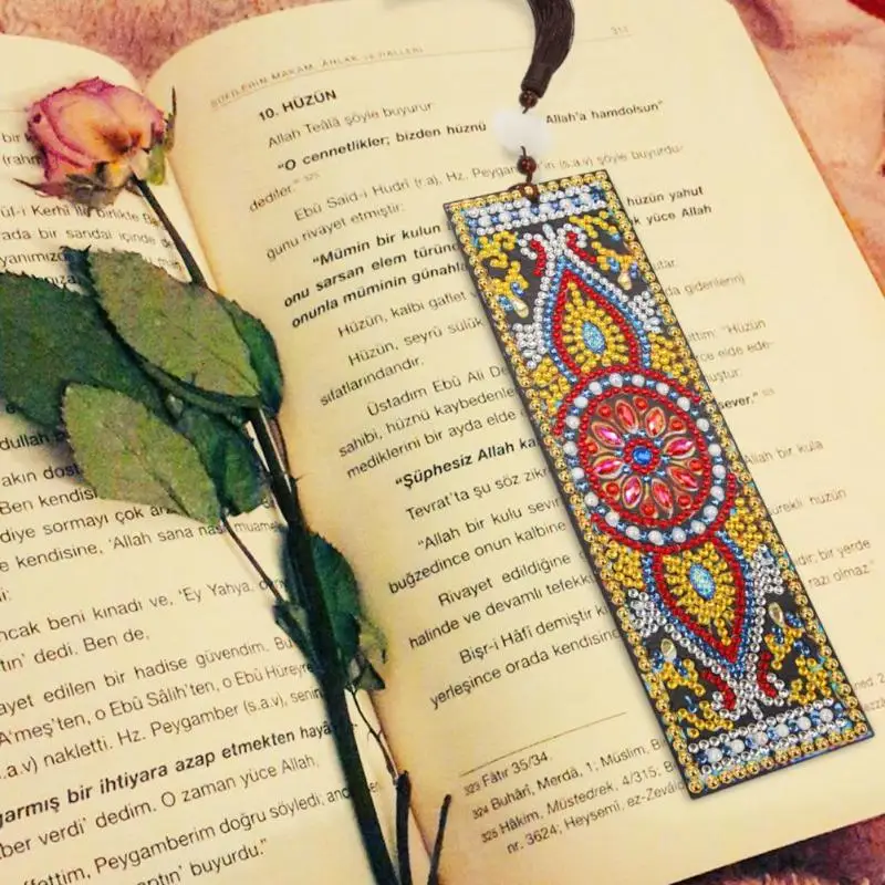 5D Сделай Сам Алмазная картина кожаная Закладка с Кисточкой Закладки особой формы