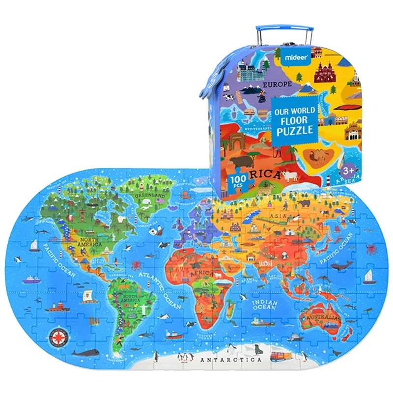 

104pcs Children Paper Puzzle World Map Sleeping Beauty Dinosaur Jigsaw For 1 2 3 Years Old Kids Gift Early Education Learning
