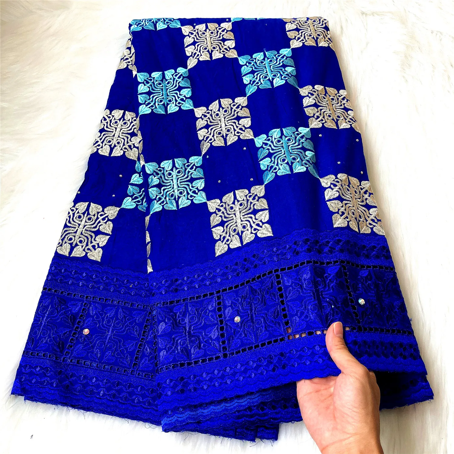 Красивая африканская швейцарская вуаль кружевная ткань 100% Хлопок Вышитая 2021