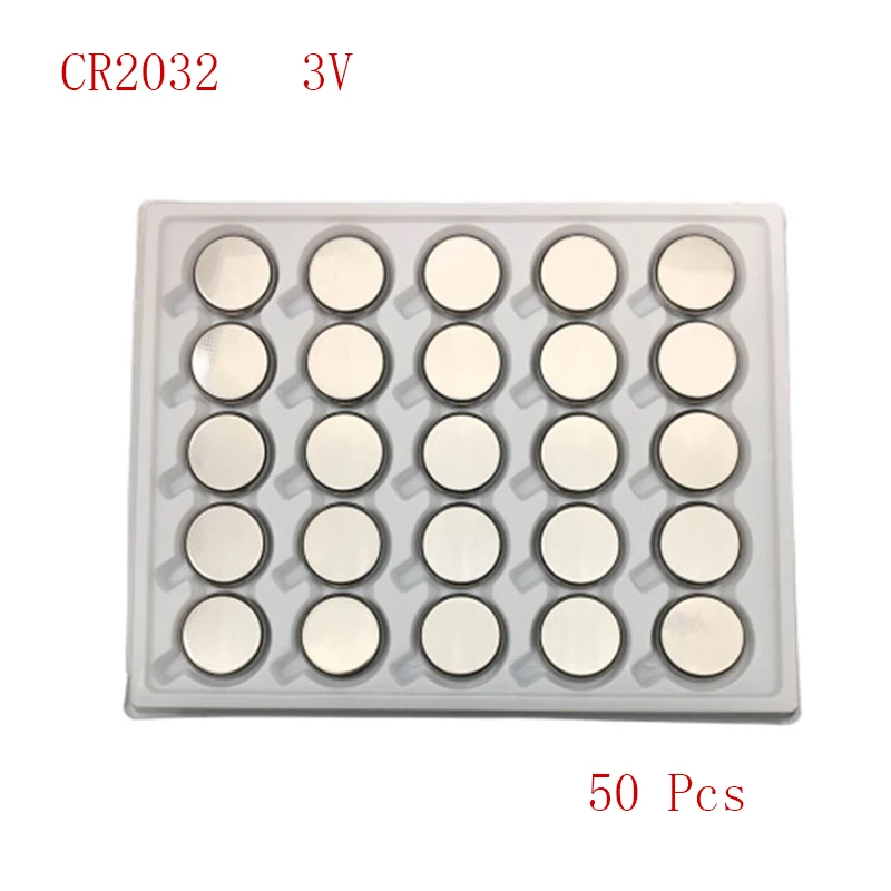 New 50Pcs 3V CR2032 Lithium Button Cell Battery BR2032 DL2032 CR2032 Button Coin Cell BatteriesFor Watches clocks calculator