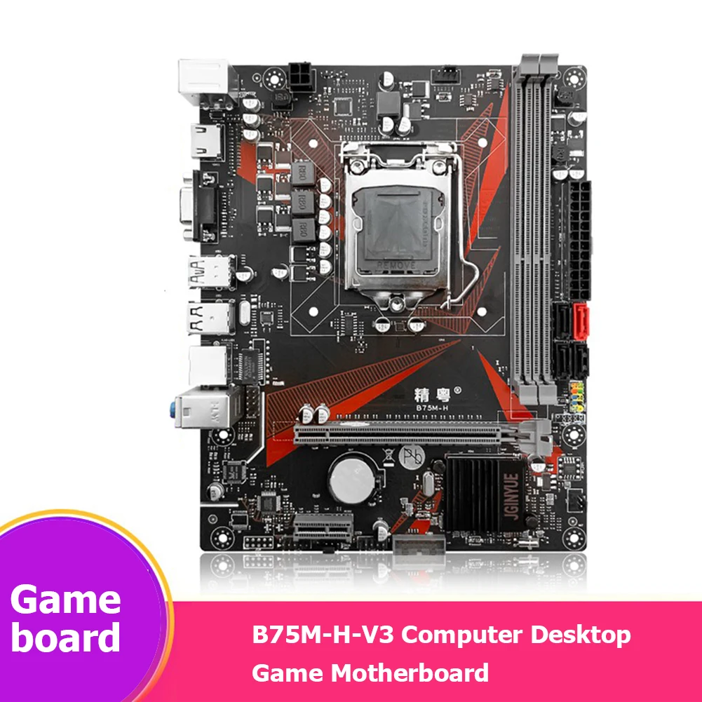 

Jingyue B75M-H-V3 LGA1155 Computer Desktop Motherboard 2xDDR3 1333/1600MHz 16GB Memory M-ATX Gaming Mainboard