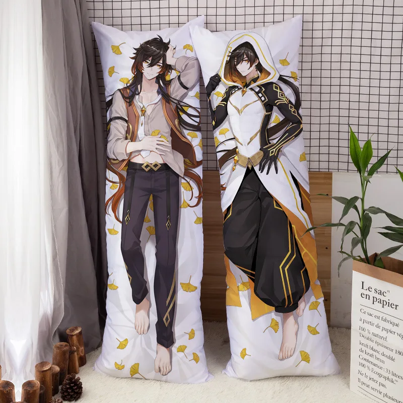 

Zhongli Genshin Impact Dakimakura обнимающая подушка для тела чехол для мужчин и женщин Otaku наволочка для подушки на все тело домашнее постельное белье Рож...