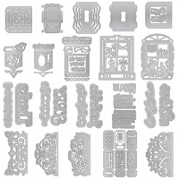 square frame lace flower dog cat letter alphabet hollowed number layered metal cutting dies decorate cards diy handcraft new hot