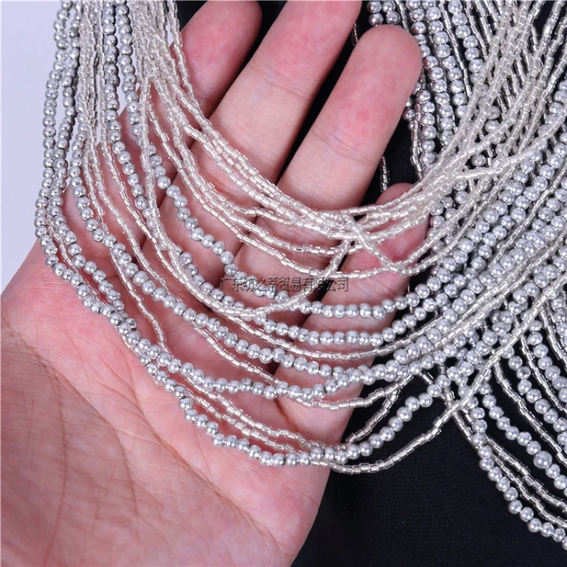 Новинка золотистая красная черная и серебристая Свадебная вышитая бисером