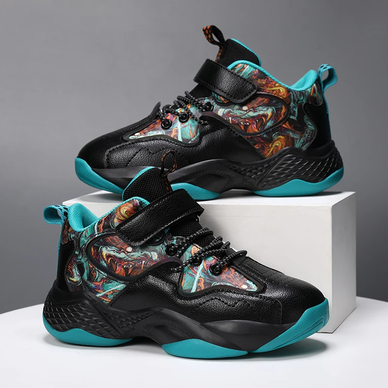 

2021 New Fashion Boys' Basketball Shoes Non-slip Wear-resistant Sports Shoes