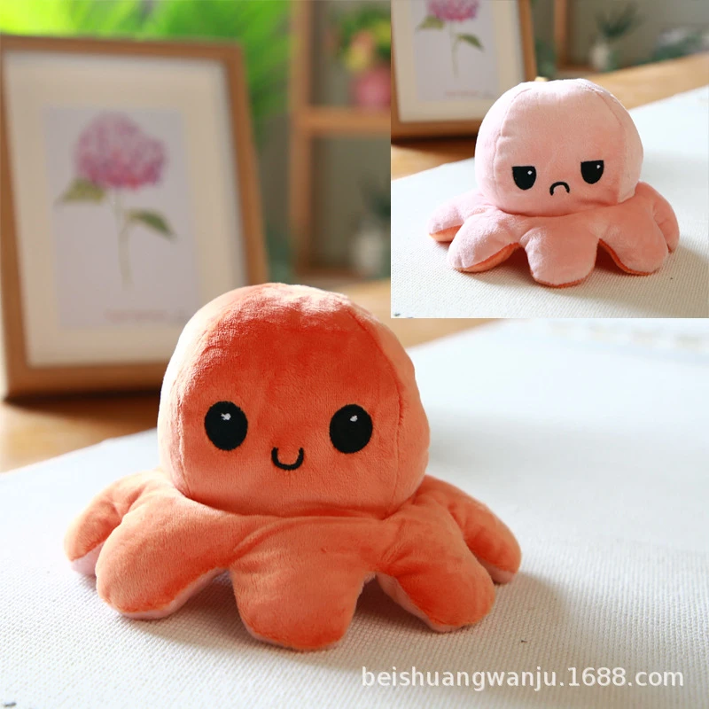

Turno Genuine Two-side Octopus Flip Doble Ornaments Toys Newly-arrived Simulation Turno Octopus Bedroom Recommend Cotton Toys
