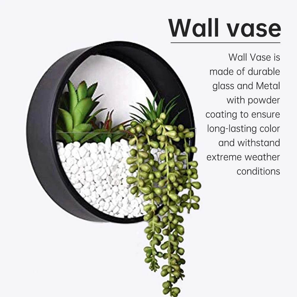 Современная круглая металлическая настенная ваза подвесной цветочный горшок