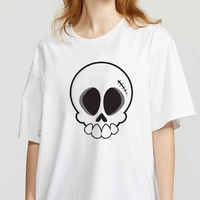 t shirts top for women summer short sleeve skeleton print 90s casual o neck lady graphic t shirt female clothing tee shirt