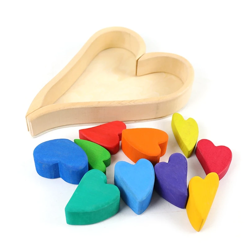 

Baby Wooden Rainbow Puzzle Arch Bridge Assemble Stacking Blocks Educational Toy