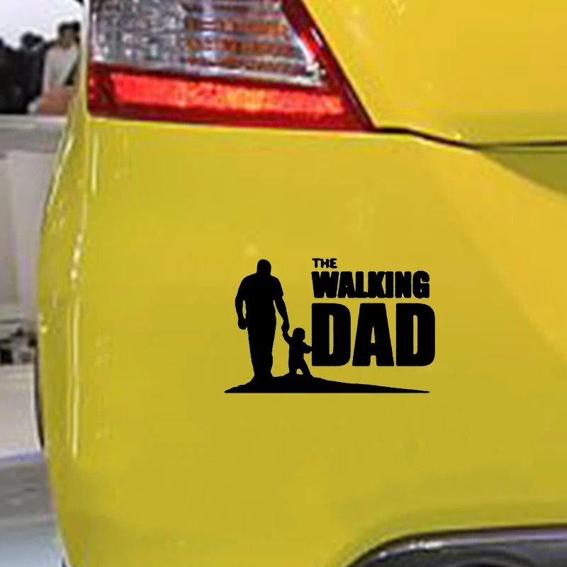 

17*10.9cm Baby on Board Sticker The Walking Dad with Baby Child Sticker Warm And Romantic Car Accessories