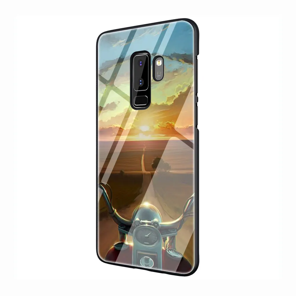 Байкер закаленное Стекло Телефон чехол для Galaxy S7 edge S8 9 10, 8, 9, 10, плюс A10 20 30 40 50 60 70 - Цвет: G6
