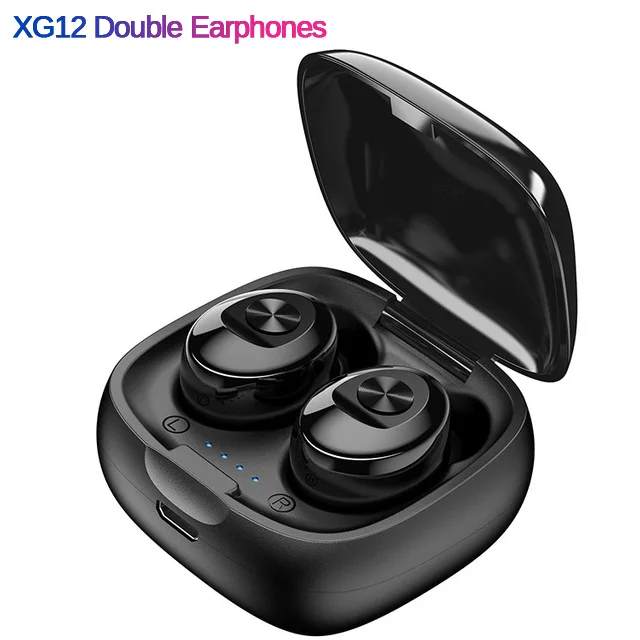 XG12 Black X8 TWS Bluetooth настоящие беспроводные наушники 5D стерео наушники мини TWS водонепроницаемые наушники 2200 мАч Внешний аккумулятор для смартфонов - Цвет: XG12 Black