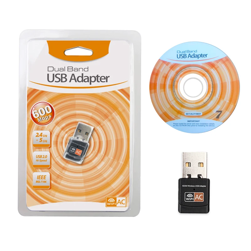 

USB Wi fi Adapter AC Wireless Wi-fi Ethernet Network Card Dual Band 2.4G/5G 600Mbps wi fi usb Receiver 802.11a/g/n/ac For PC