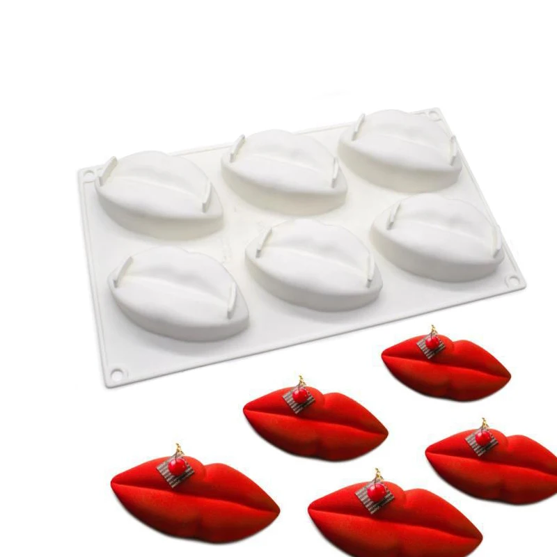 

6 Cavities Silicone Cake Molds Sexy Lips Shape For Mousse Dessert Baking Bakeware Accessories Tools