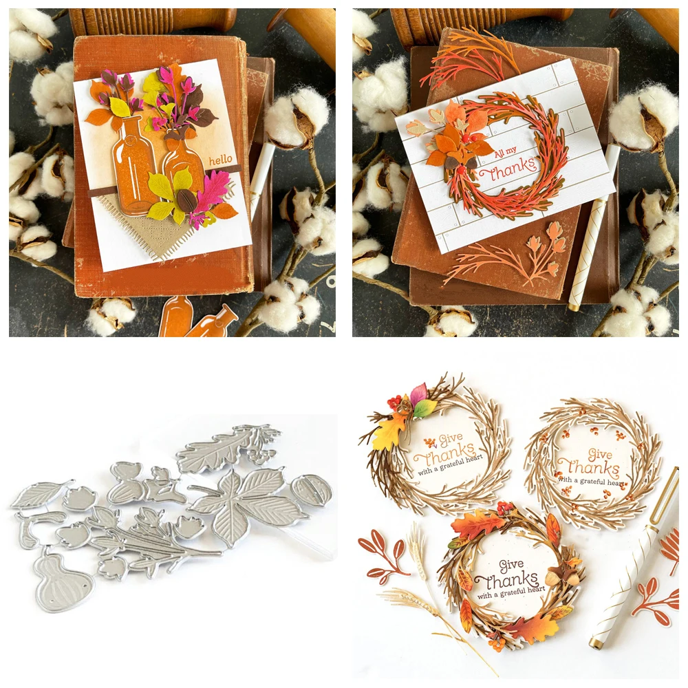 

Autumn is coming Dies Metal Cutting Dies For DIY Scrapbooking Photo Album Decor Embossing Holiday Dies For Paper Cards Die Set