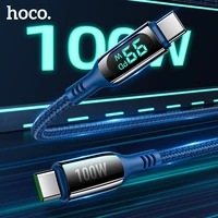 HOCO 100W USB Type Cable Fast Charging LED Digital Display for Macbook iPad Quick Charge For Samsung S20 Xiaomi