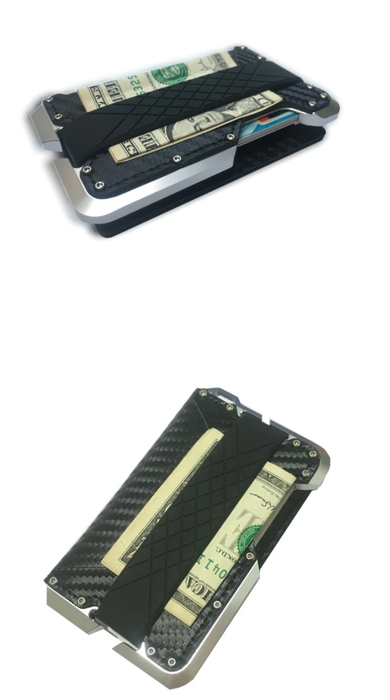 Дизайн Алюминиевый металлический RFID блокирующий кредитный держатель для карт из натуральной кожи минималистичный кошелек для карт для мужчин и женщин