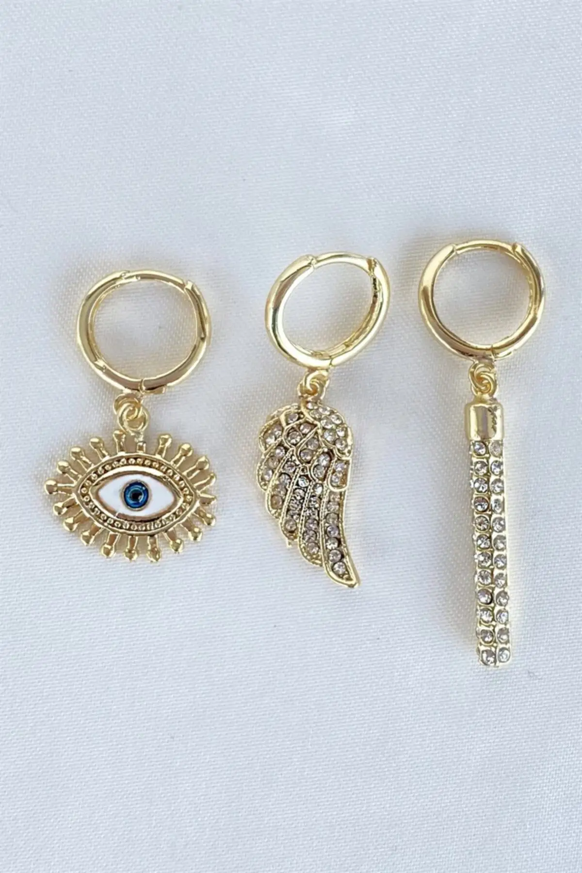 

Gold Color Triple Kombin Earrings