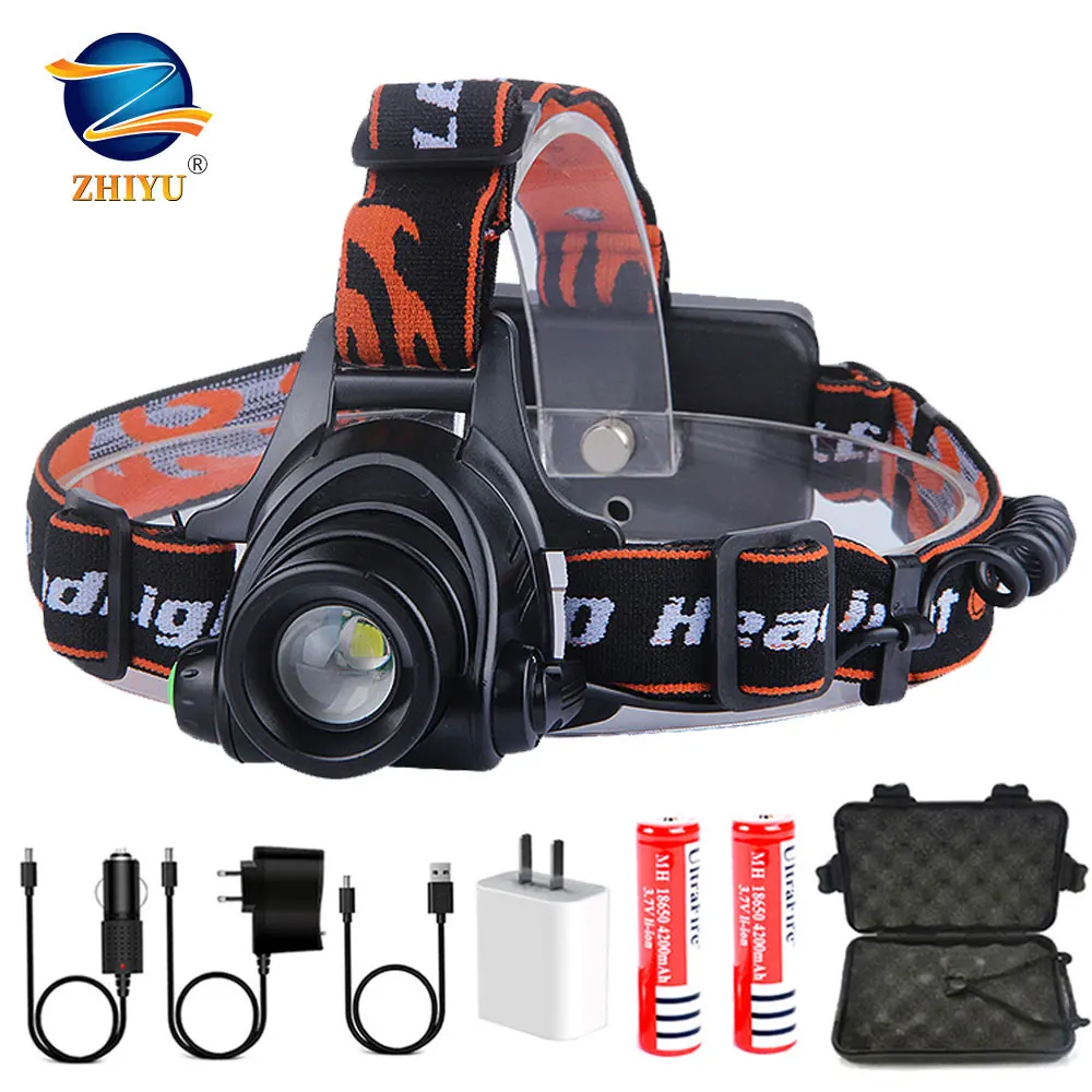 ZHIYU светодиодный фонарь 18650 T6 стробоскоп светильник Baterias Recargables liio DC