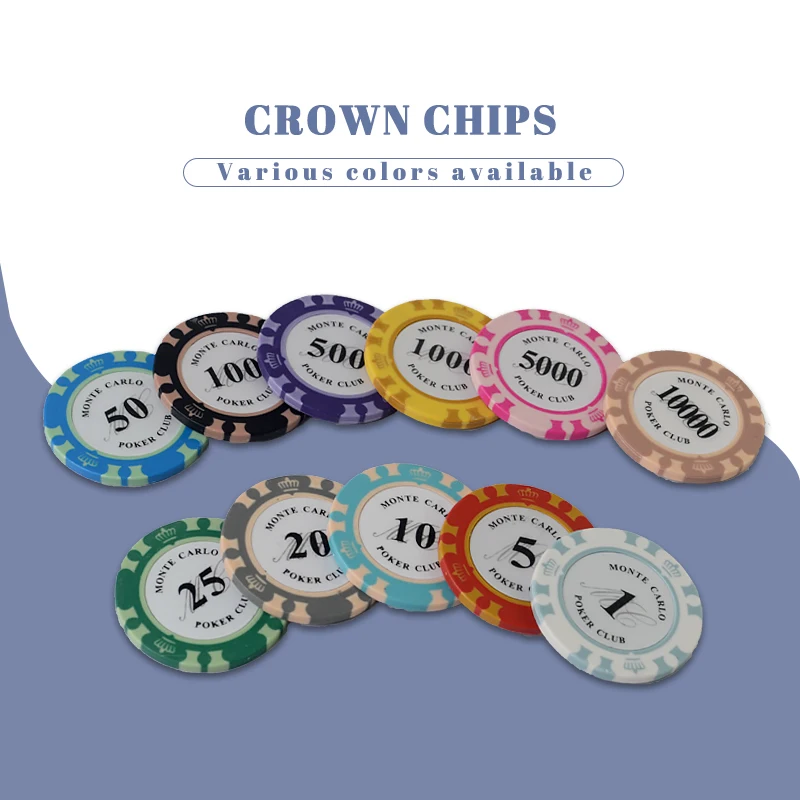 10 шт./компл. покерные фишки казино баккара Корона Монте Карло дизайн глина