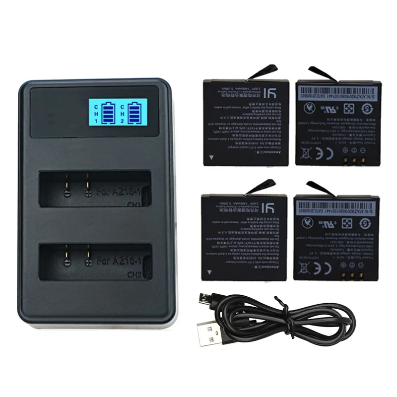 4 шт. литиевая батарея большой емкости + умное зарядное устройство с ЖК дисплеем