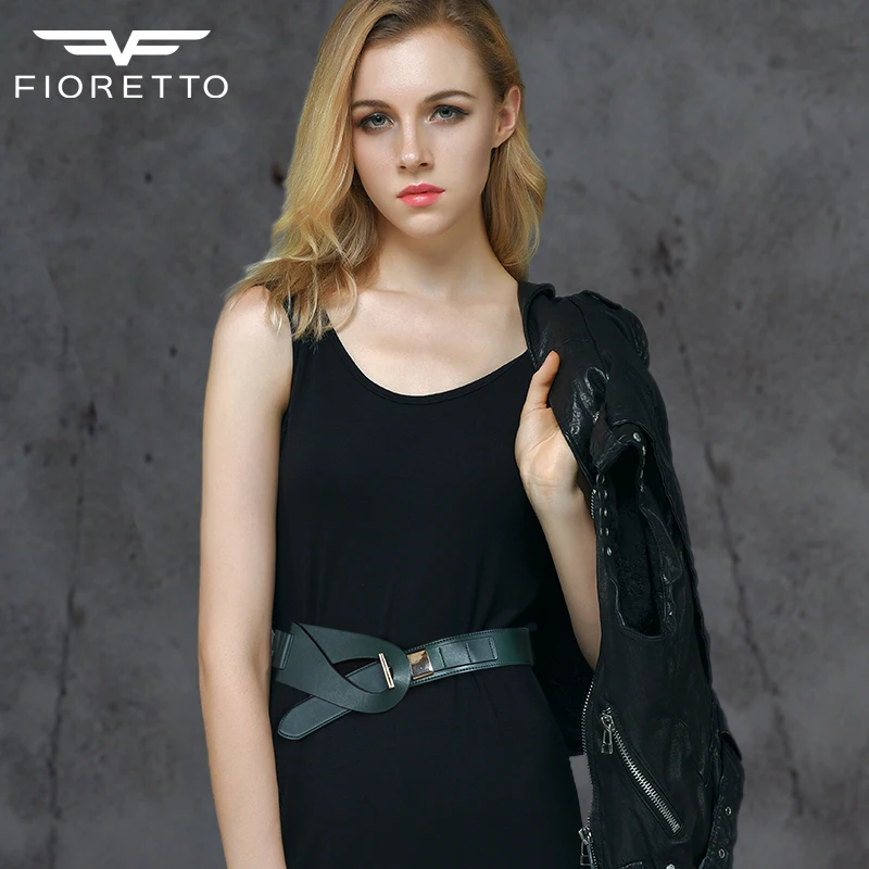 Ремень Fioretto женский кожаный Модный брендовый пояс для платьев эластичный