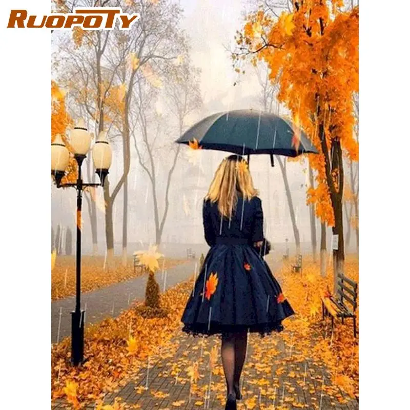 

RUOPOTY DIY Diamond Painting Portrait Kits Full Drill Woman 5D Diamond Mosaic Full Square Embroidery Decor For Home