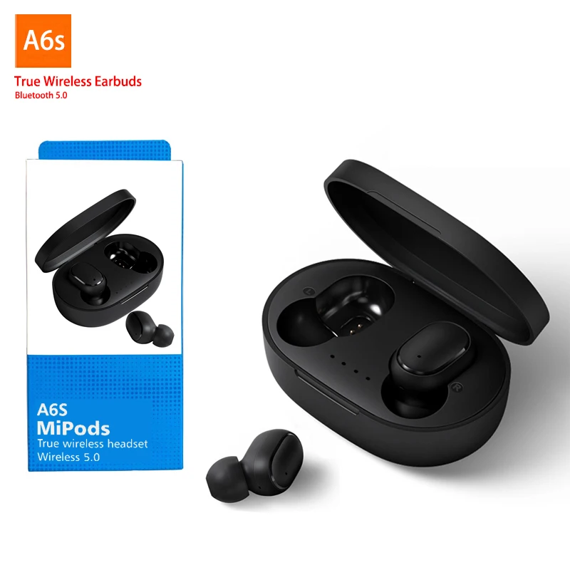 Оригинальные мини наушники A6s беспроводные для Redmi Airdots Xiaomi TWS Bluetooth 5 0