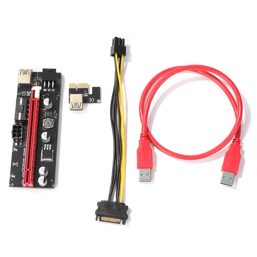 

Кабель-переходник VER009S, USB 3,0, PCI Express, PCI-E, 1X до 16X