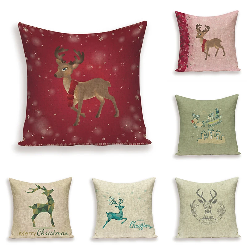 Рождественские подушки для дивана милые декоративные 45 см|Наволочки| |