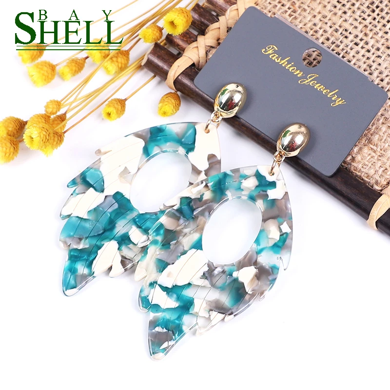 Shell bay2020 New Drop Earrings Jewelry Blue for Women Dangle Fashion Wholesale Leaf Earring Accessories Boho | Украшения и