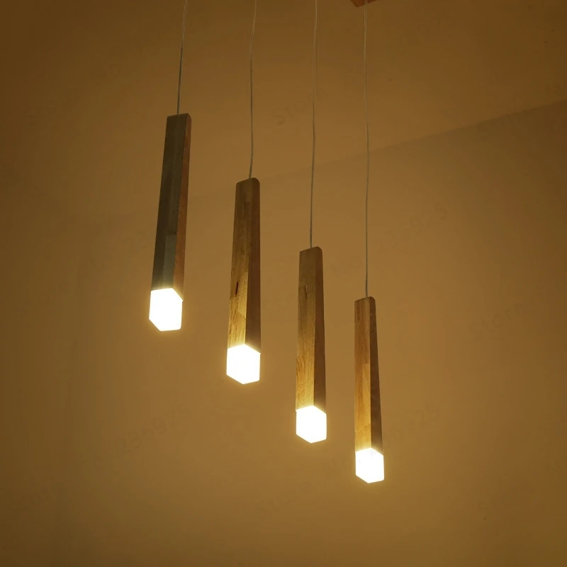 Деревянный подвесной светильник LukLoy кухонная потолочная лампа деревянные