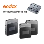 Беспроводной петличный микрофон Godox MoveLink M1 M2, 2,4 ГГц, двухканальный микрофон для камеры, телефона, Type C, Lightning, мобильного видео