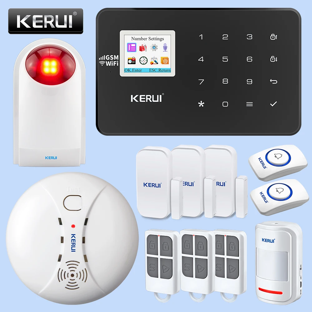 Kit 3 KERUI W18 Wi-Fi GSM сигнализация системы безопасности дома беспроводной умный дом Охранная Сигнализация приложение управление животными движения наборы детекторов - Цвет: Kit 3