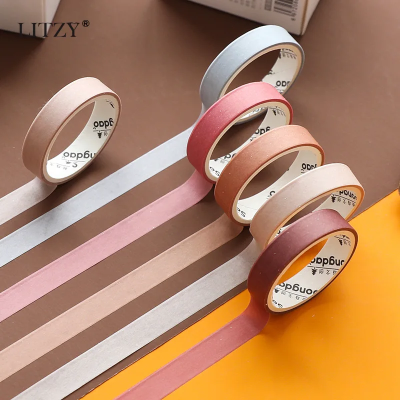 6 шт./лот на солнечных батареях чистый цвет журнал васи лента Набор сделай сам