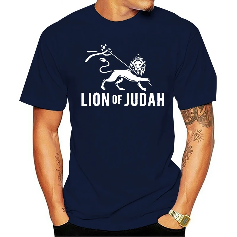 

O-neck T-shirt MensPrint Lion Of Judah Jah Rastafari Empire Of Ethiopia Hot FunPrint
