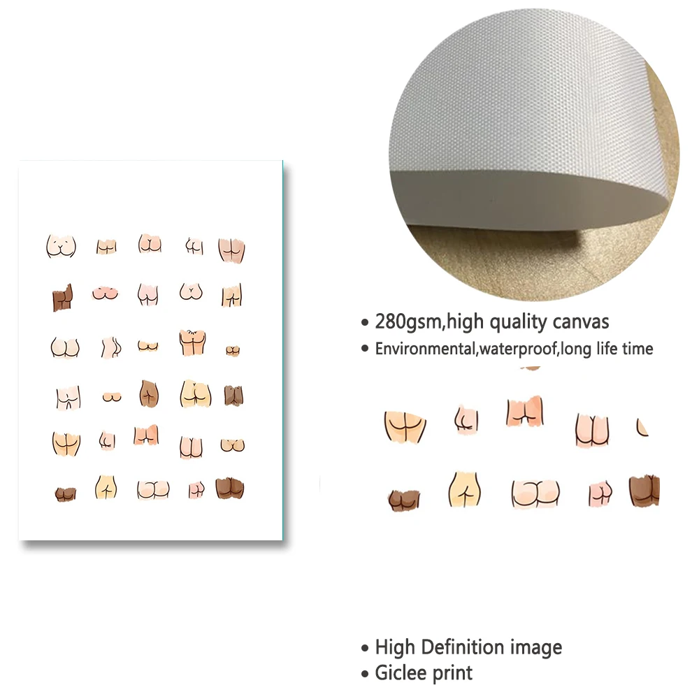 Привлекательный коллаж Забавный знак для ванной комнаты холст принты и плакат