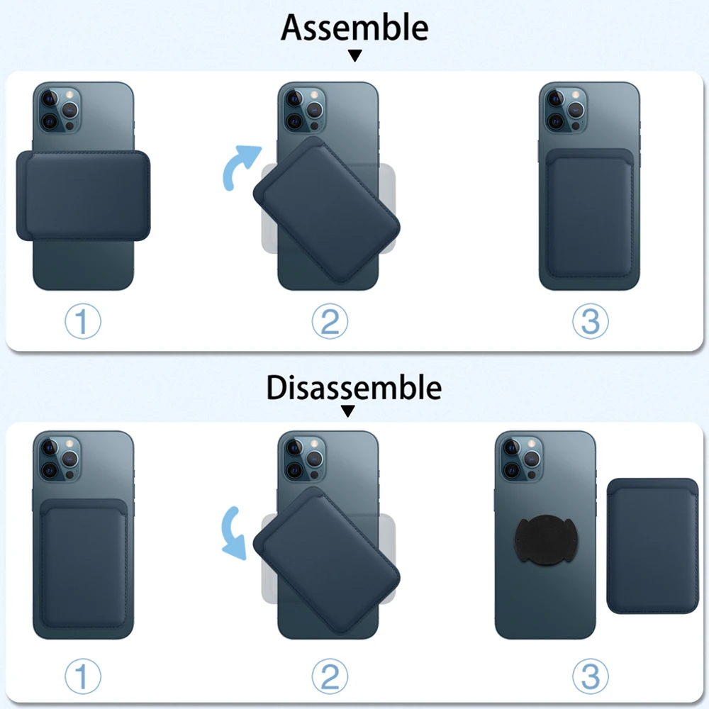 

Leather Luxury Back Cover For iPhone 12 Pro Max mini Magsafe Adsorption on For iPhone 12 Pro Magnetic Card Holder Phone Case