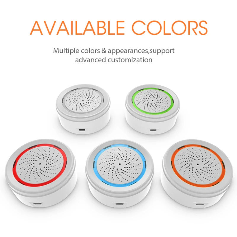 

Tuya Smart Temperature Humidity 90DB Battery Built-in Siren Alarm 3 In 1 ZigBee Sensor 90DB Sound Light Sensor