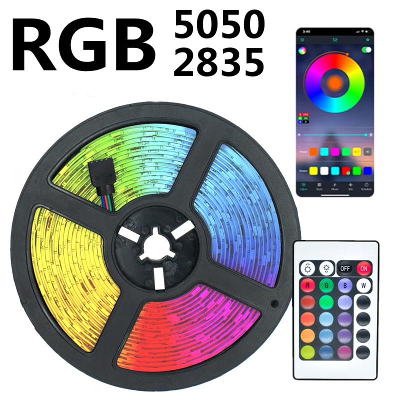 

Светодиодный осветительные полосы RGB 5050 2835 Водонепроницаемый лампа Гибкая лента диод luces неоново-5 м 10 м DC12V для фестиваля вечерние Декор