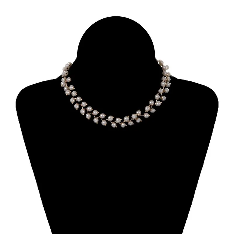 Модное Изысканное жемчужное ожерелье на цепочке до ключиц женское колье