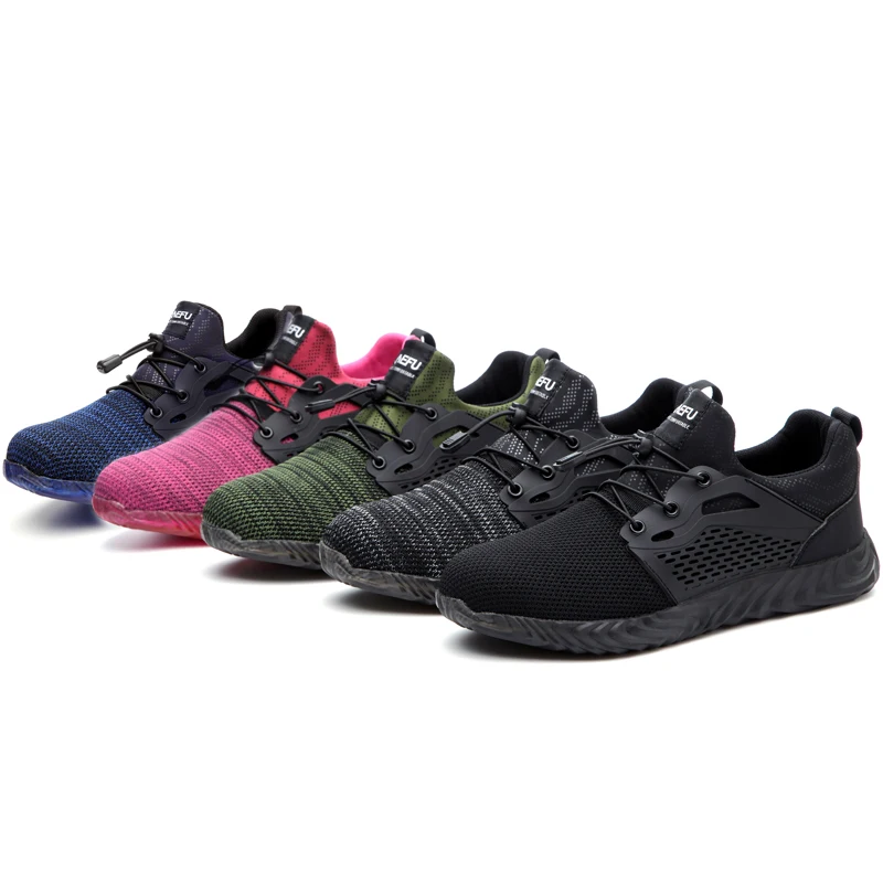 Кроссовки укрепленные для мужчин и женщин дышащие безопасные ботинки со