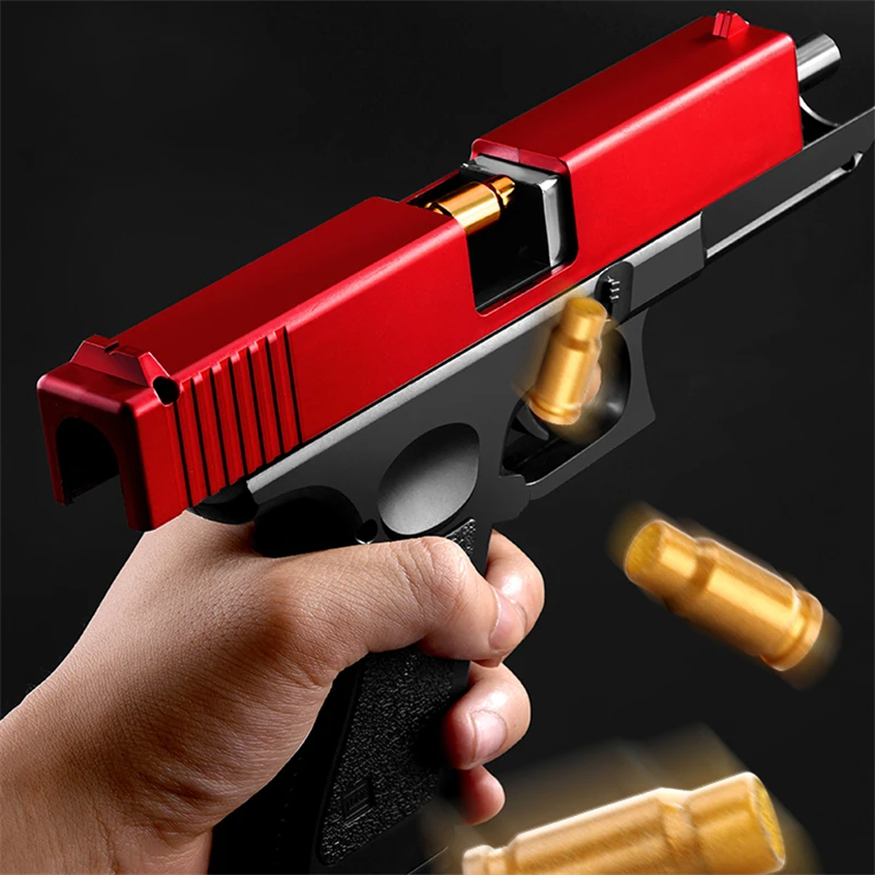 

Glock Shell Throwing Pistol Gun Toy EVA Soft Bullet Toy Gun Aiming Training Pistol airsoft for Boys Simulation CS Game Gun Model