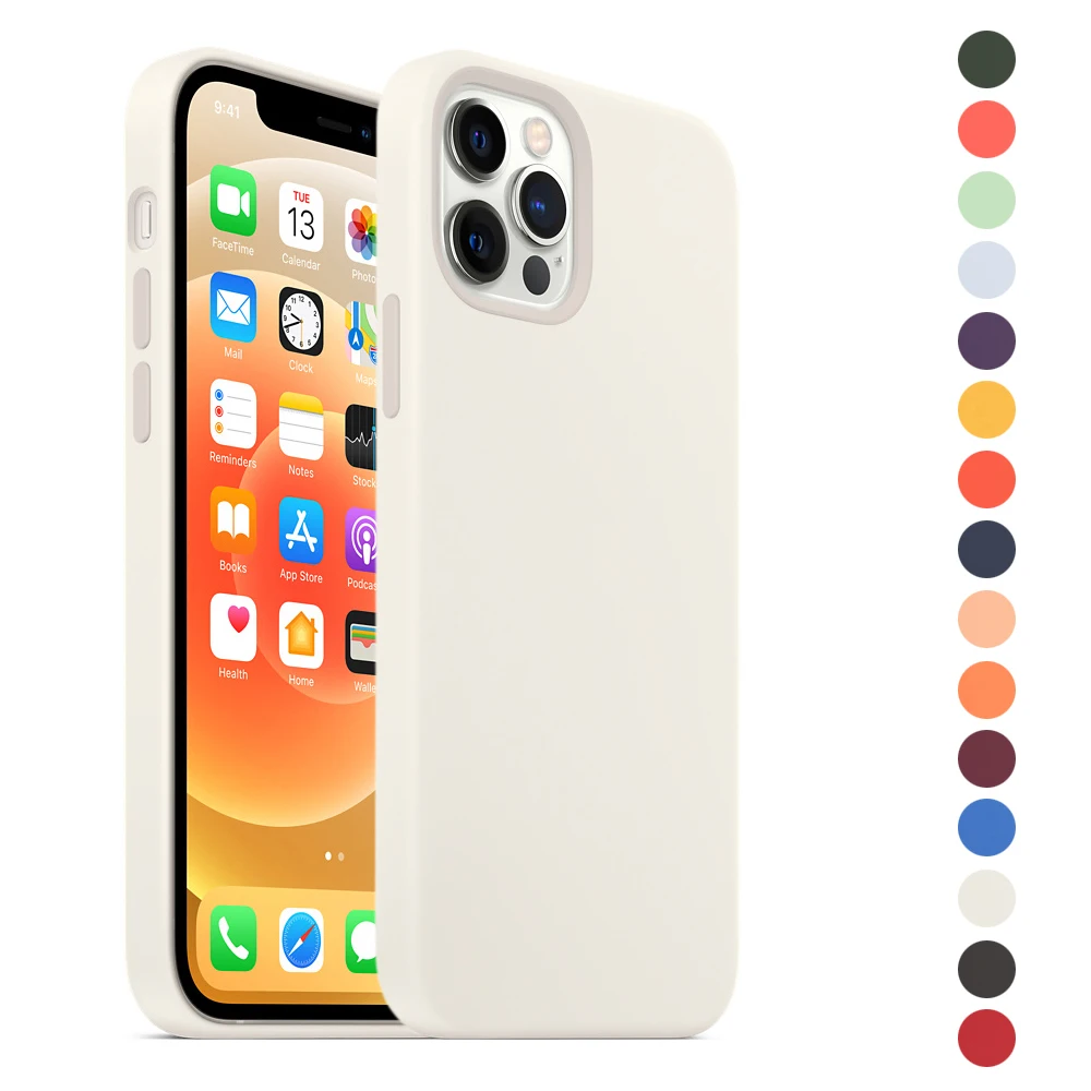 

Оригинальный силиконовый чехол с магнитом, белый для Apple iPhone 12 Pro | 12 Pro Max | 12 Mini Cover