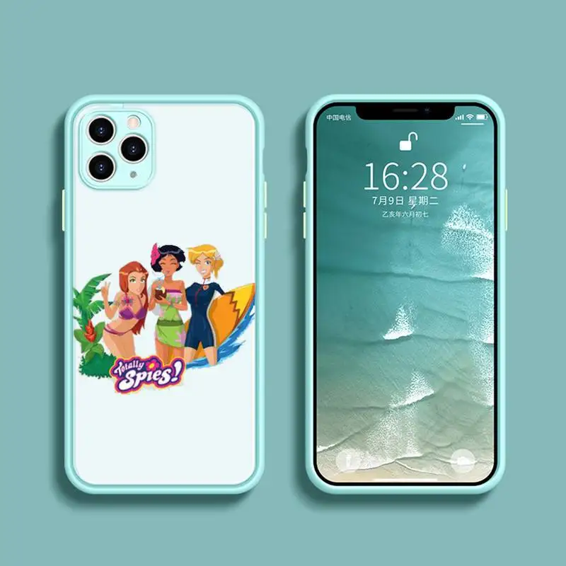 

Cartoon Totally Spies Phone Case Transparent Matte For IPhone 7 8 11 12 S Mini Pro X XS XR MAX Plus Cover Shell