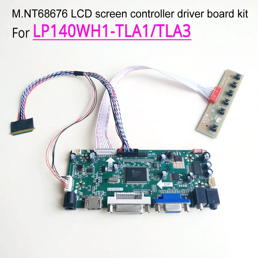 Для LP140WH1-TLA1/TLA2/TLA3 WLED 40Pin LVDS notebook PC lcd HDMI DVI VGA 1" MNT68676 плата контроллера экрана 1366*768 комплект