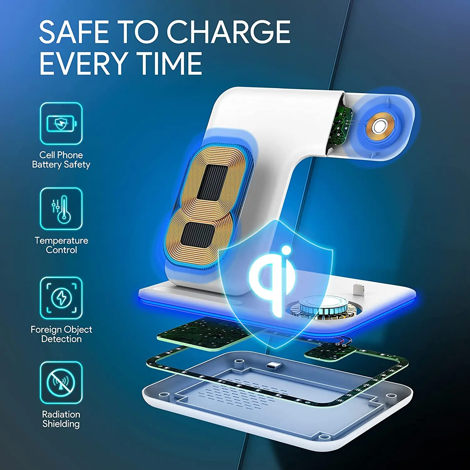 Беспроводное зарядное устройство 3 в 1 15 Вт подставка для iPhone 13 12 11 XS XR X 8