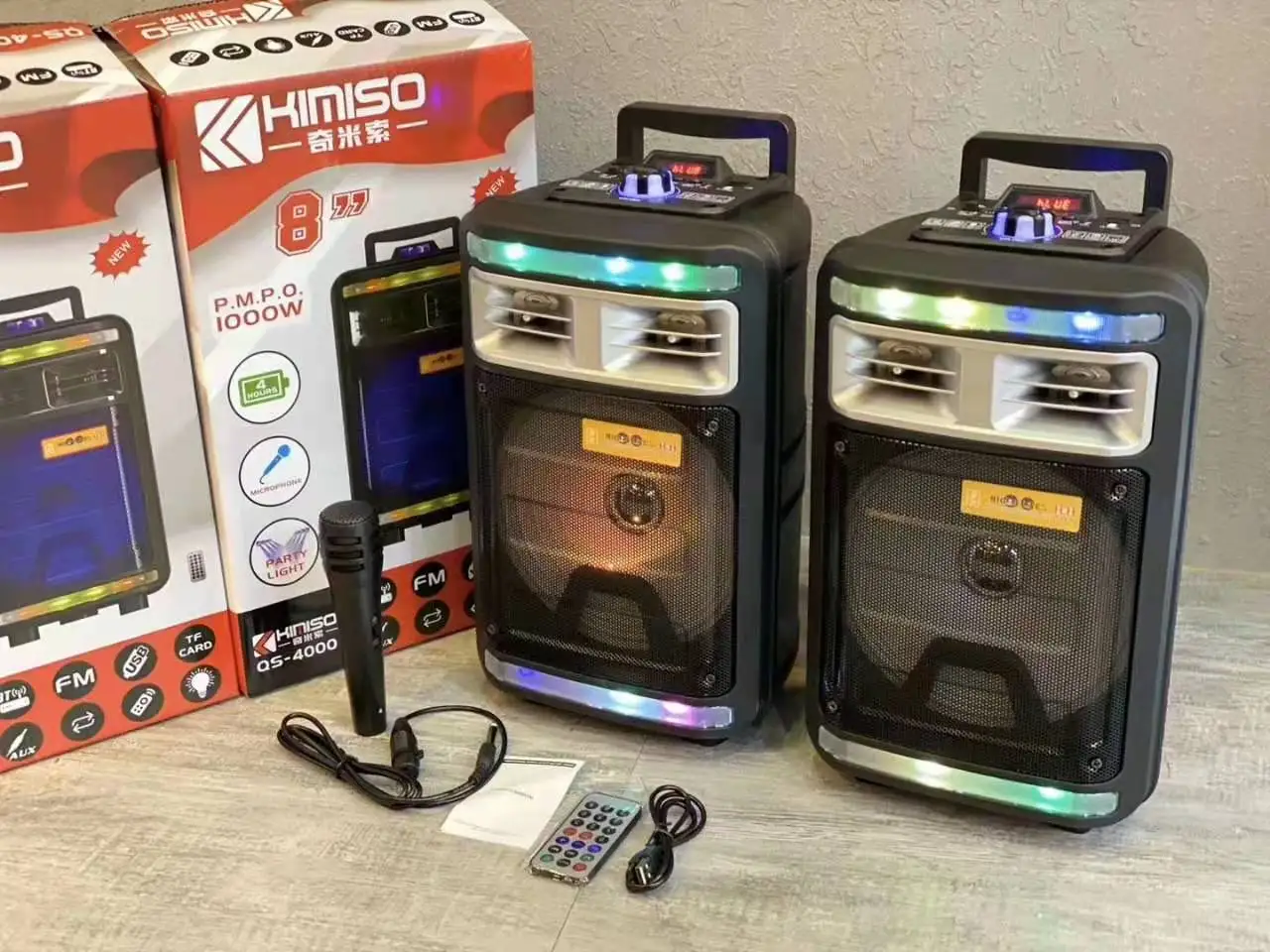 8 дюймовая большая колонка с Bluetooth мощная Колонка сабвуфер светодиодная